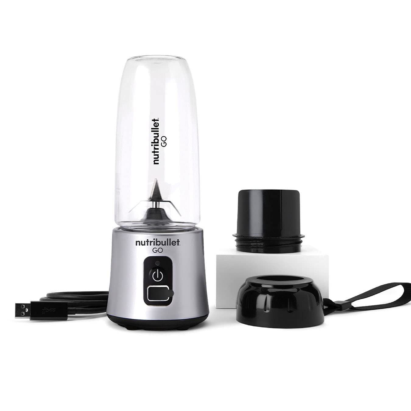 nutribullet blender 1638 GO Cordless Blender (Silver), 17.8 cm*9.0 cm*9.0 cm