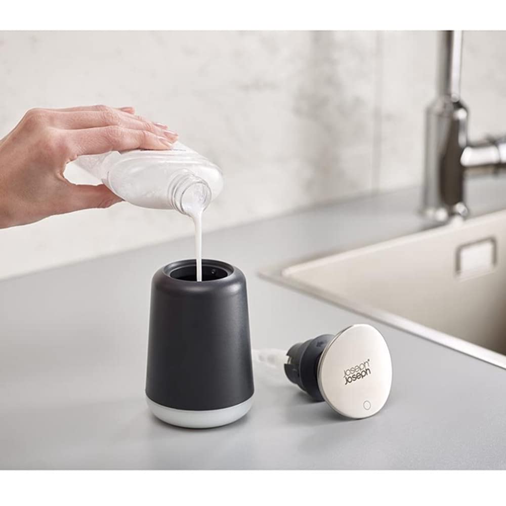 Joseph Joseph Presto Hygienic Bathroom Soap pump dispenser, refillable – Grey...