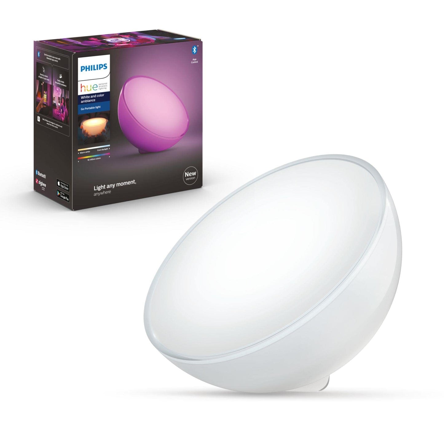 Philips Hue Go 2.0 White & Colour Ambiance Smart Portable Light with Bluetoot...