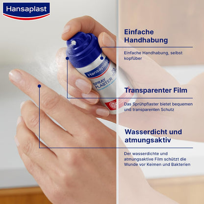 Hansaplast Spray Plaster (32.5 ml), Transparent Plaster Spray for Invisible P...