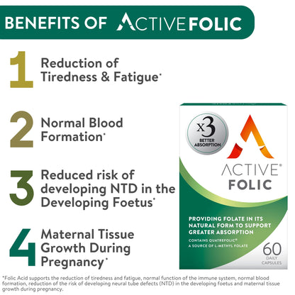 Active Folic | Folic Acid for Pregnancy | Fights Tiredness & Fatigue | Vegan ...