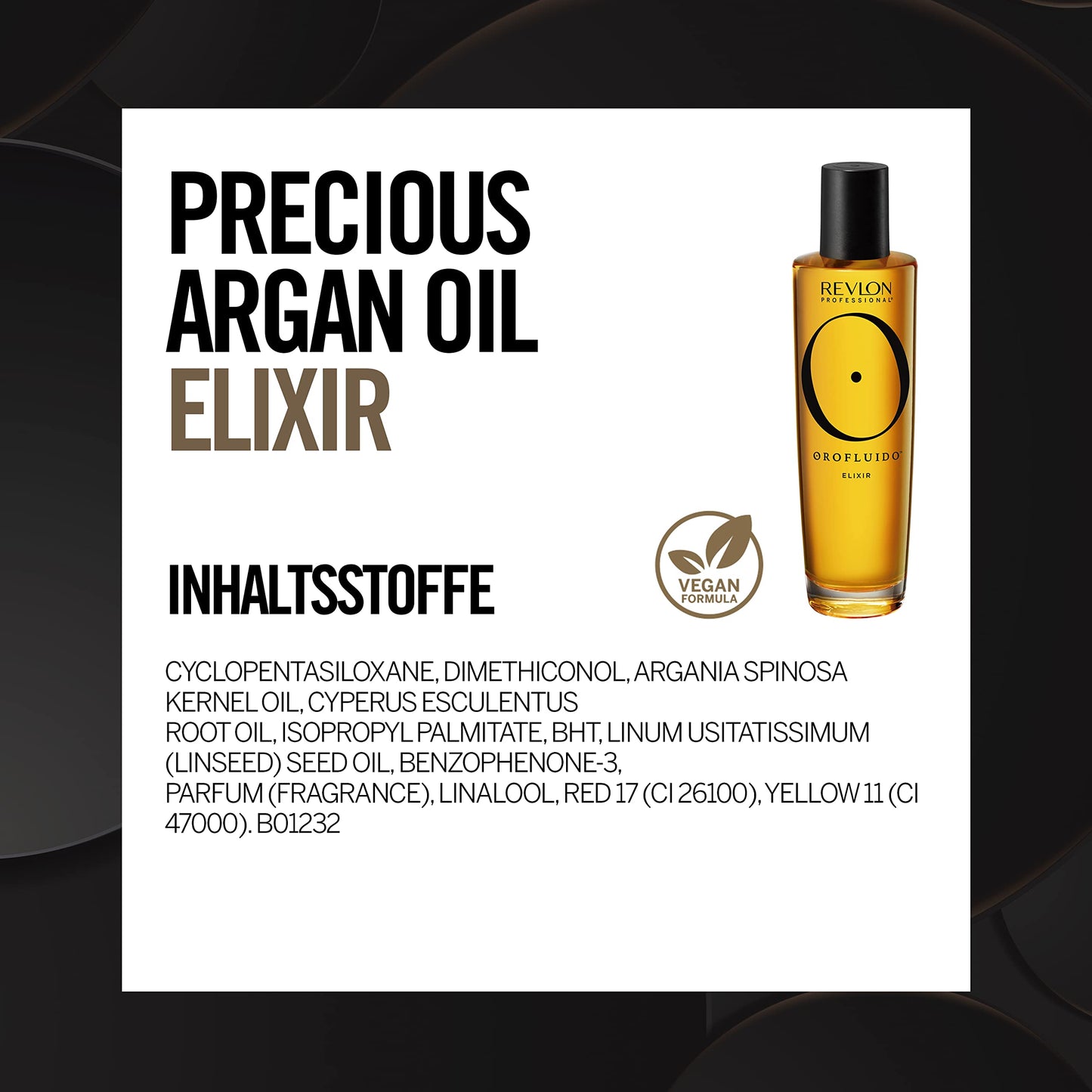 REVLON Professional Orofluido Precious Argan Oil Elixir, Hair Oil with Argan ...