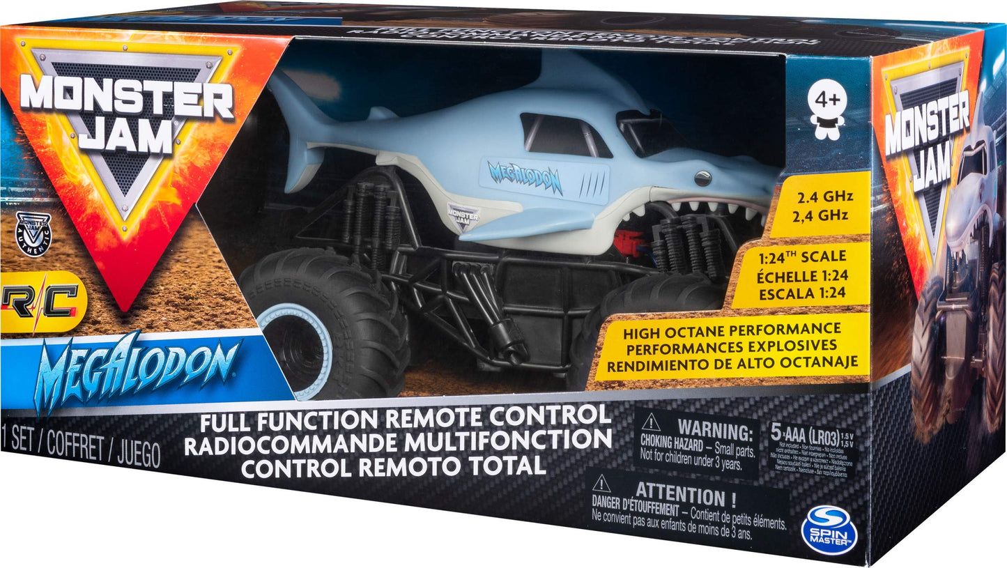 Monster Jam, Official Megalodon Remote Control Monster Truck, 1:24 Scale, 2.4...