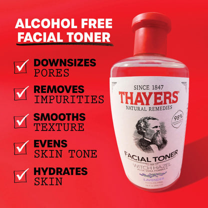 Thayers Witch Hazel Facial Gentle Lavender Toner Lotion with Organic Aloe Ver...