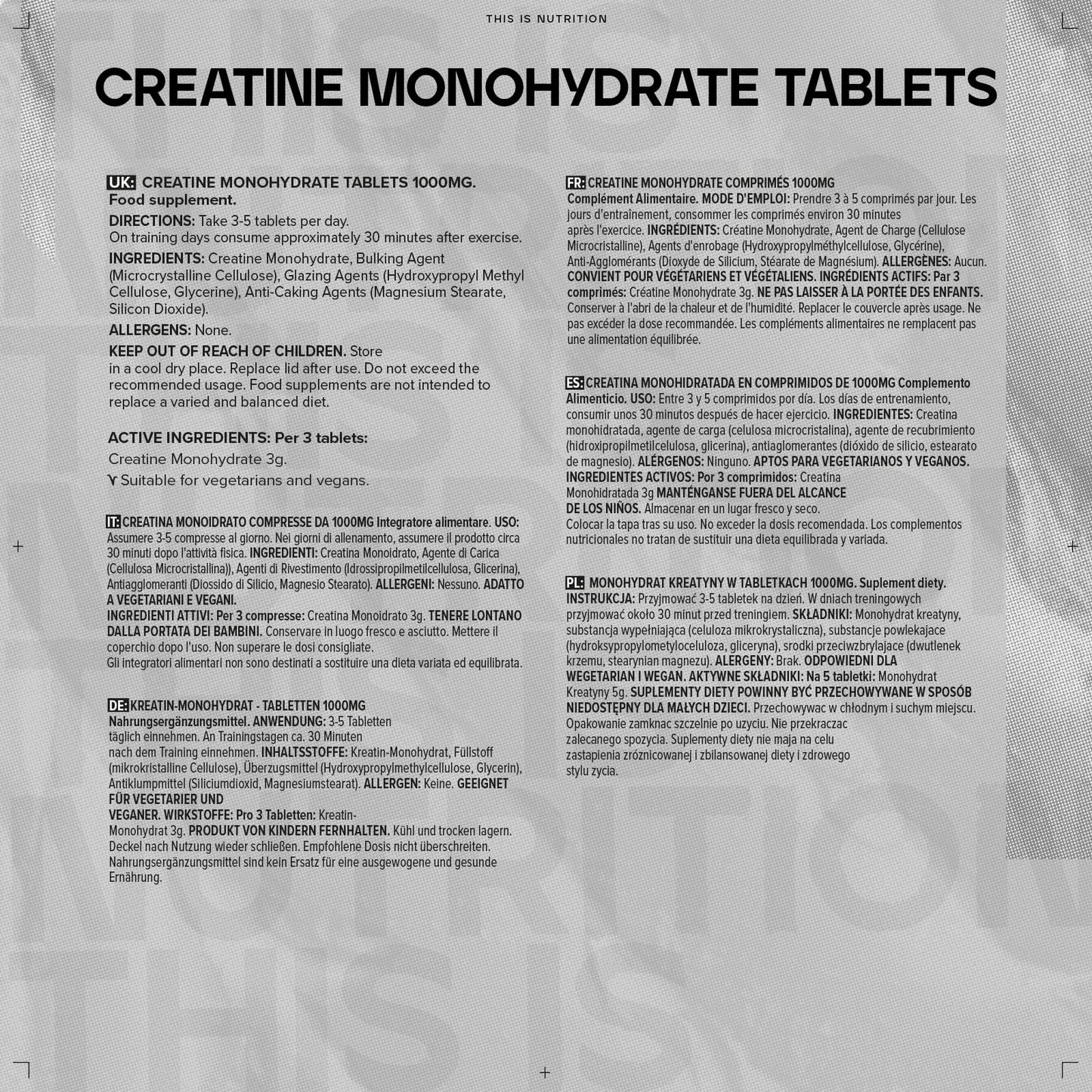 Bulk Creatine Monohydrate Tablets, 1000 mg, Pack of 270, Packaging May Vary